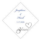Believe Swirly Large Diamond Wedding Label